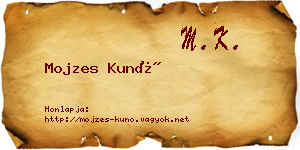Mojzes Kunó névjegykártya